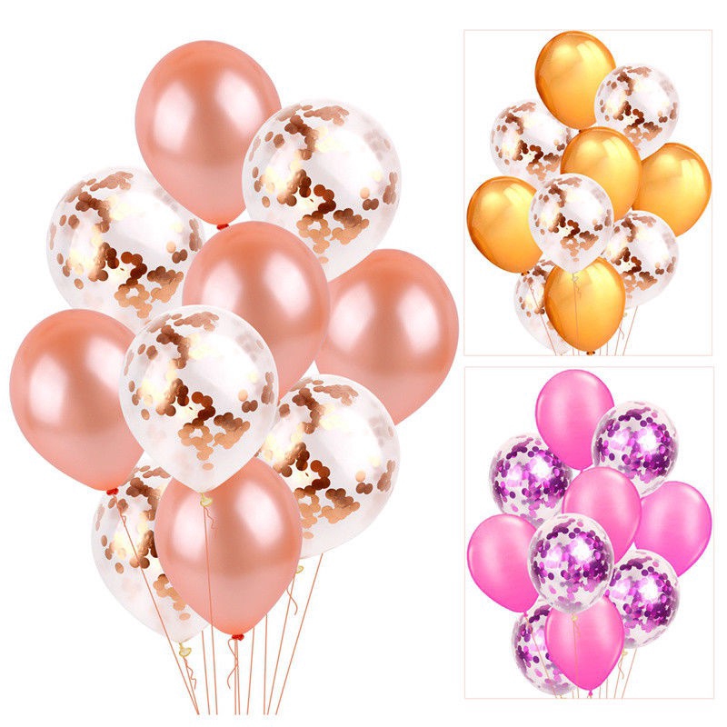 10Pcs/12Pcs Set Confetti Latex Balloon For Baby Shower Birthday Wedding Proposal Party
