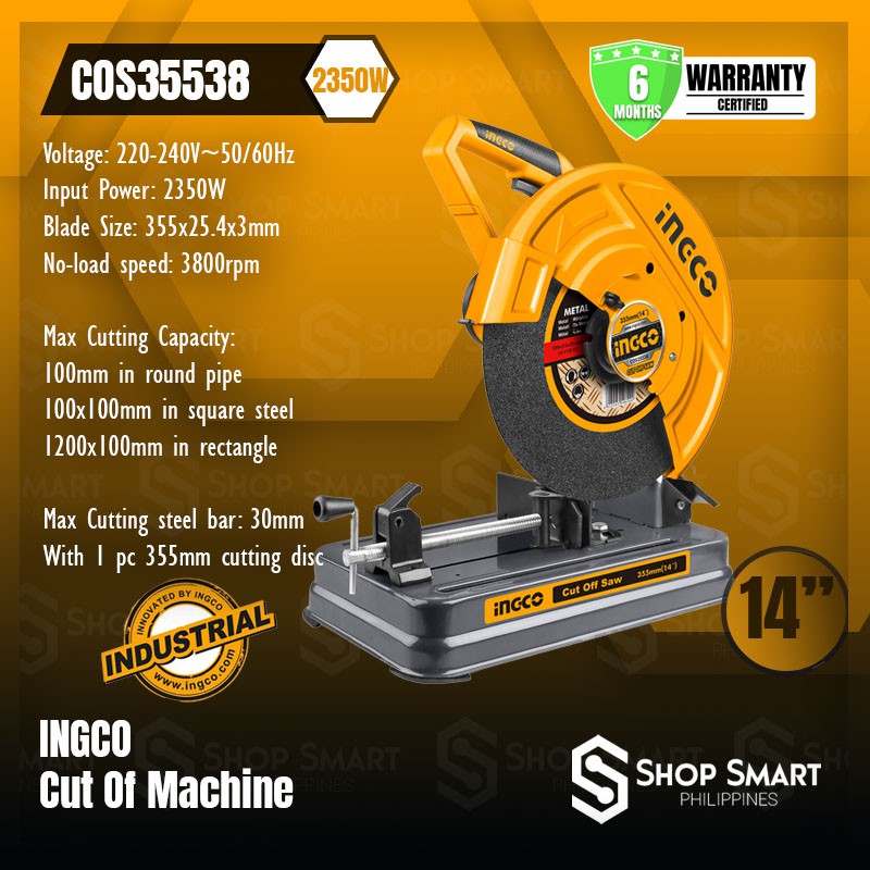 Ingco Cut Off Saw 2350W (COS35538) | Shopee Philippines