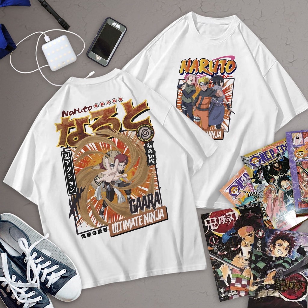 NEW Naruto Ultimate Ninja Manga Shirt Oversize White Tees Streetwear casual tops Summer New Style