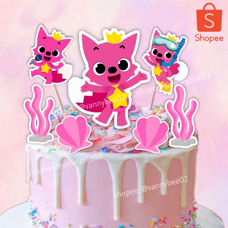 Pinkfong Baby Shark Cake And Cupcake Topper Theme Shopee Philippines