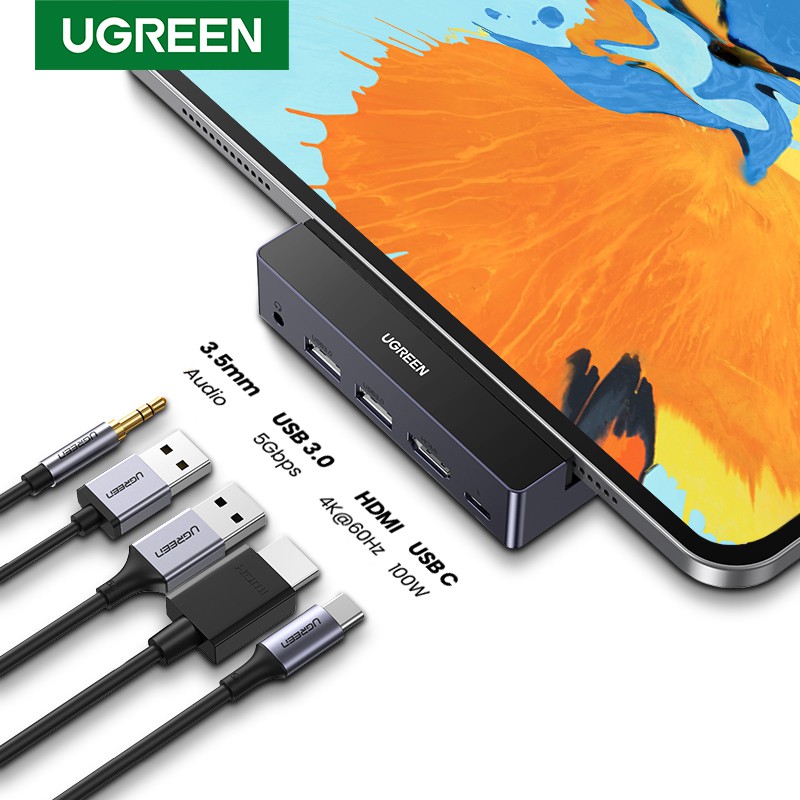 Ugreen Usb C Hub Adapter For Ipad Pro 18 Ipad Air 4 Usb C Hub Dongle 4k Hdmi C Usb Pd Charging Usb 3 0 3 5mm Headphone Audio Jack Shopee Philippines