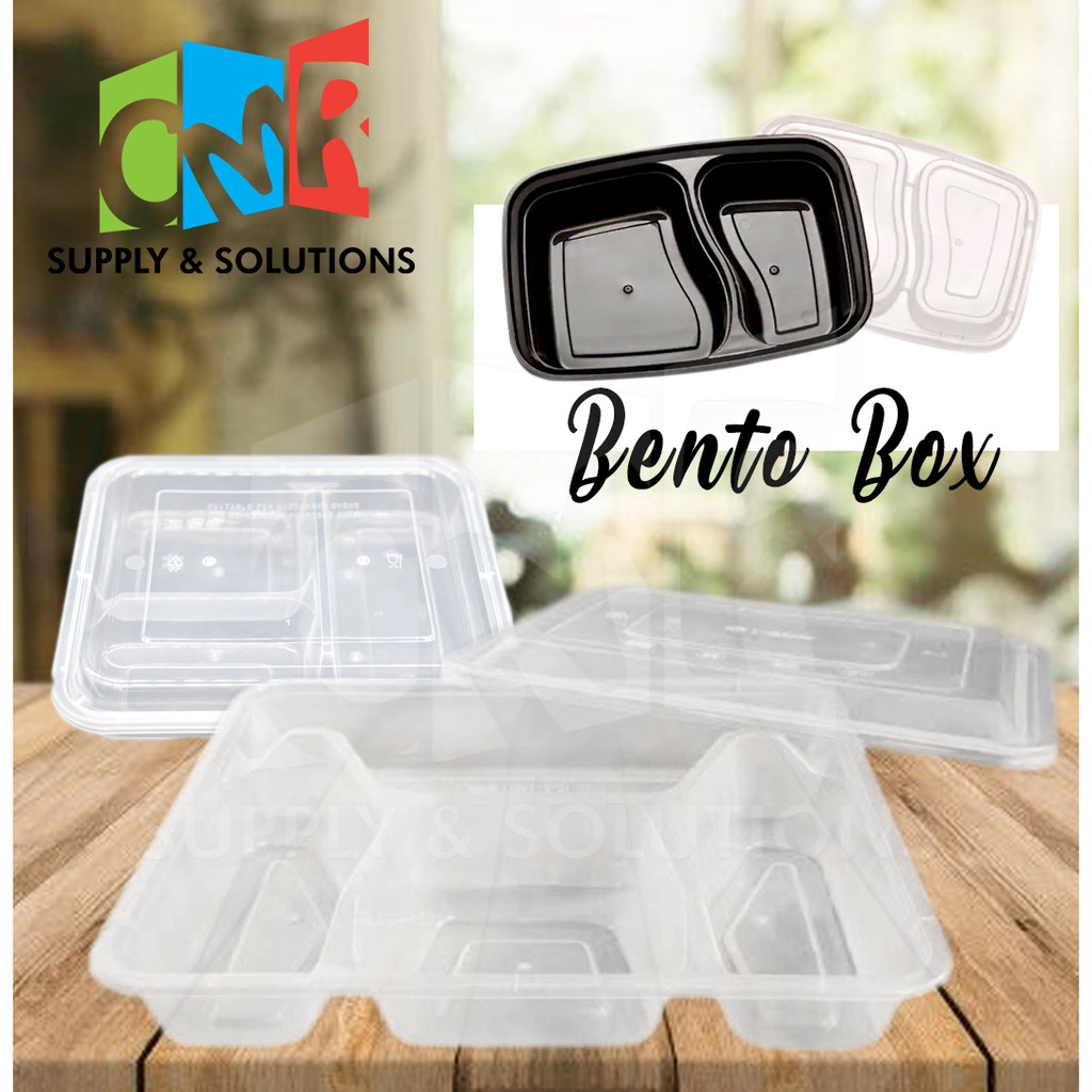 BENTO BOX 2 / 3 / 4 / 5 DIVISION 25SET CLEAR / BLACK Shopee Philippines