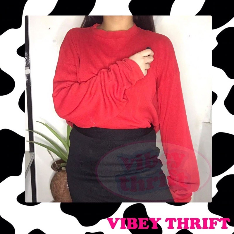 red long sleeve sweater