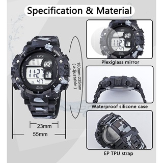 Lwcc Fashion Digital Watch Camouflage Waterproof Sport Watch Multifunction w-22 #8