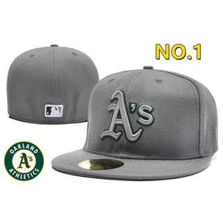 Major League Baseball MLB Oakland Athletics Non-Adjustable Baseball Caps Full Closed Cap with Flat Brim Unisex Snapback Fans Caps XYTe
