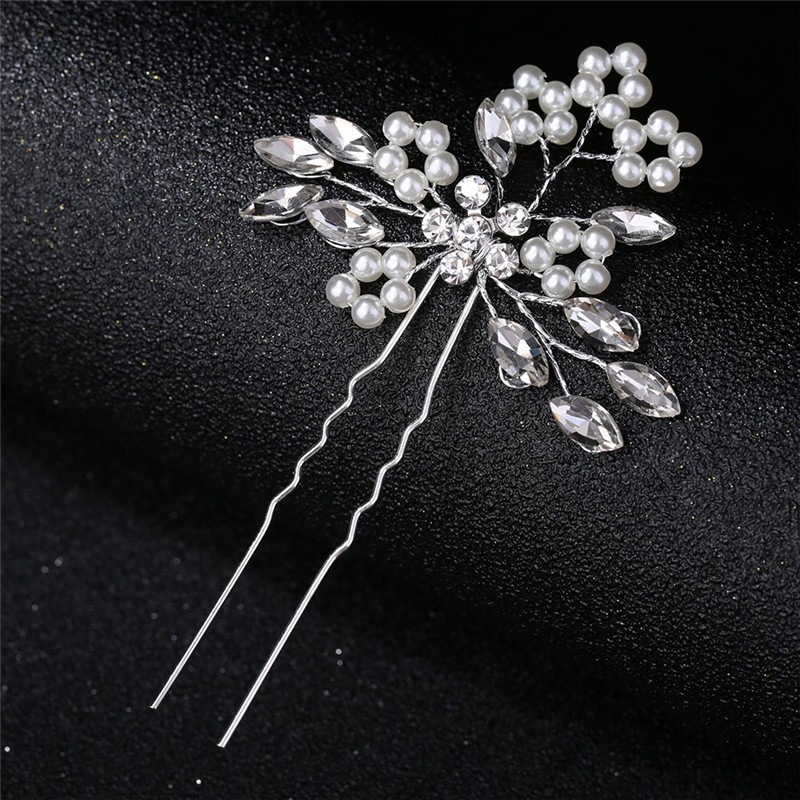 Mx Crystal Pearl Hair Pins Handmade Bridal Hair Accessories
