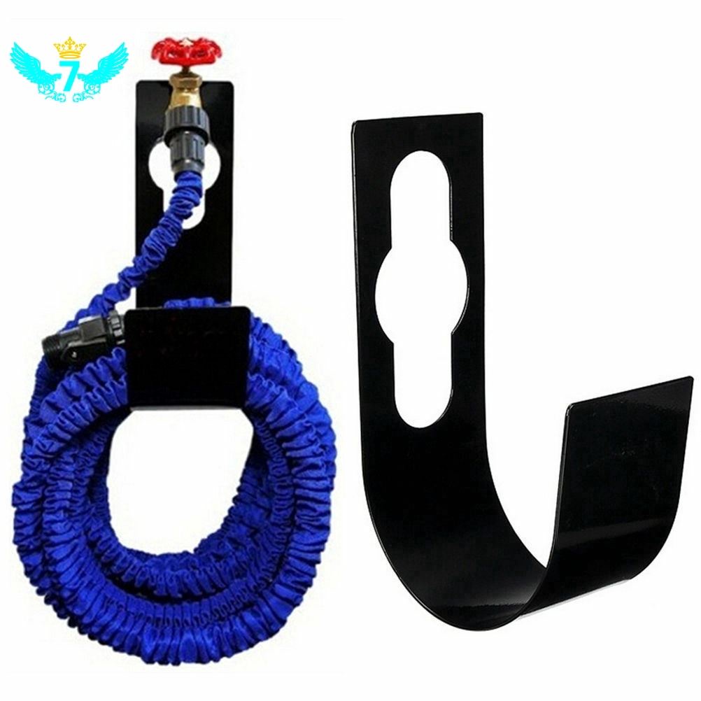 Black metal garden hose bracket hanging drain pipe bracket garden hose