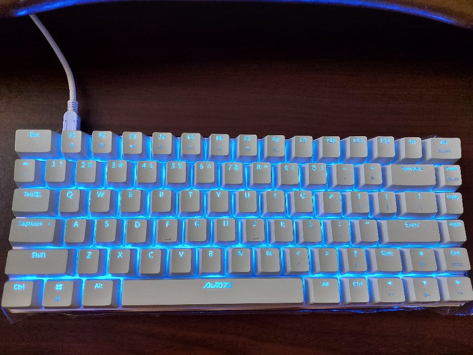 Ajazz AK33 #8 82 Key Blue LED Mechanical Keyboard (White) | Shopee