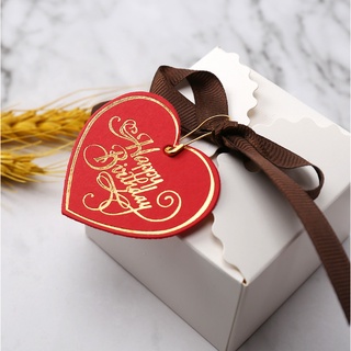 qjoq.ph | 100pcs | Gold Stamping Paper Gift Tags Black, White, Red Hang Label Decor Wedding Gift Tag #2