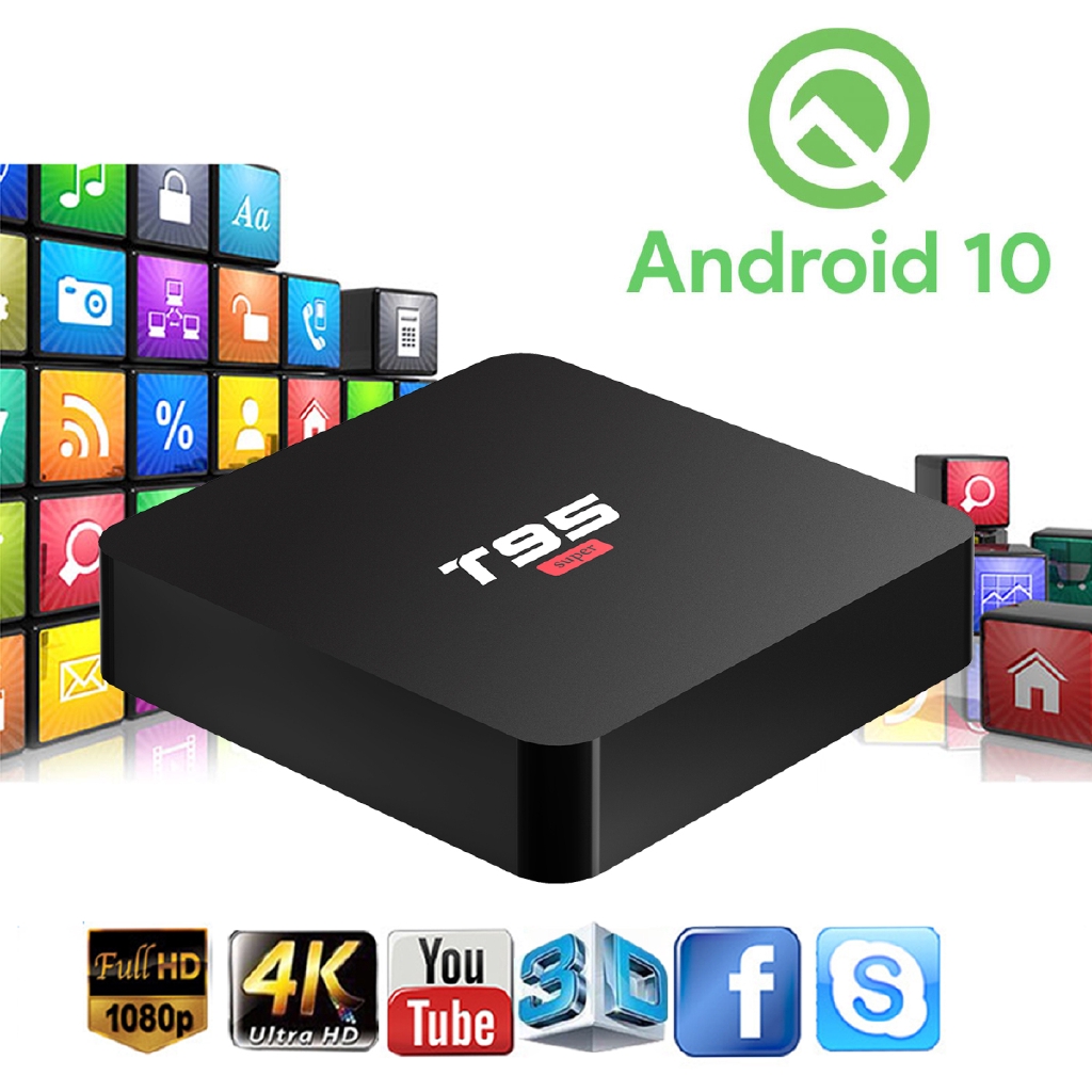 NEW Android 10.0 Smart TV Box T95 Super 2+16G Allwinner H3 Quad Core