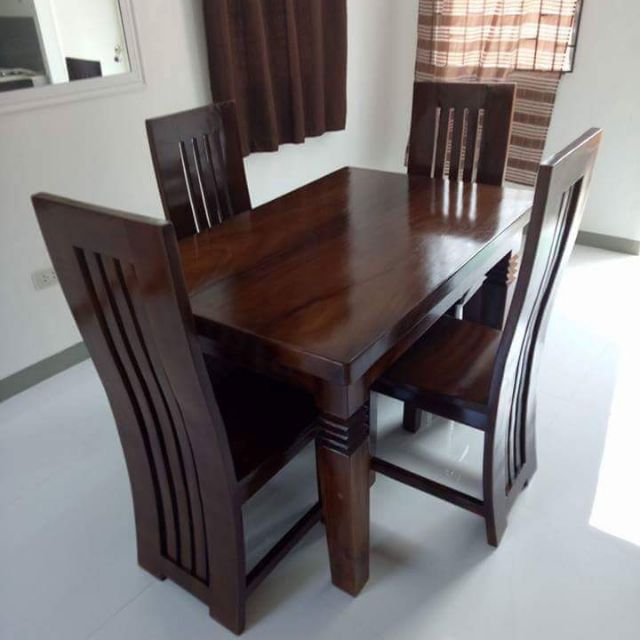 4 Seater Dining Set W Top Glass By, Wood Dining Table Set In Philippines