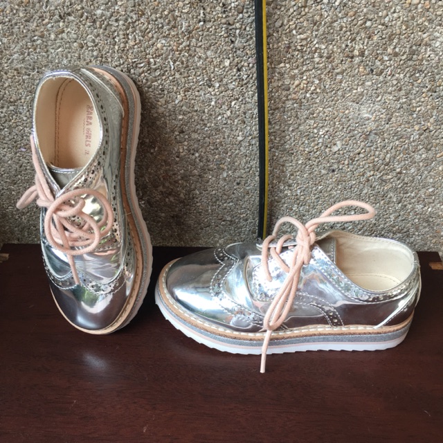 Zara girls silver shoes | Shopee 