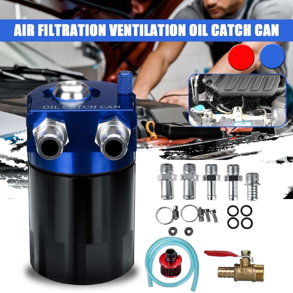 Universal Aluminum Racing 300ML Oil Catch Can Baffled Breather Petrol