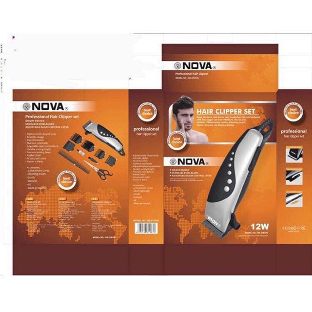 nova hair clipper set 12w