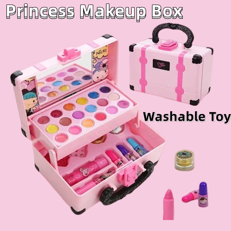 32PCS Kids Makeup Toys Girls Real Makeup Kit Washable Nontoxic Makeup