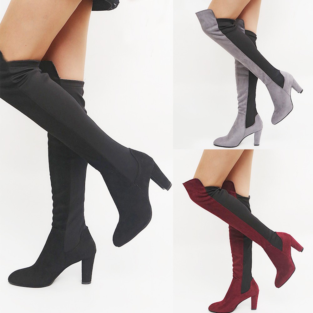 chunky long boots