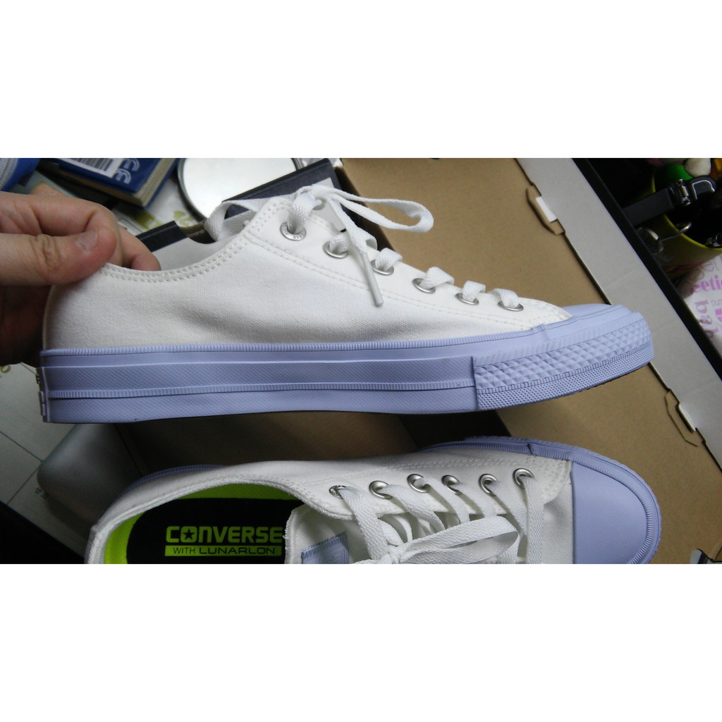 Converse Chuck Taylor II Lunarlon White/Porpoise Sneaker 9.5 | Shopee  Philippines