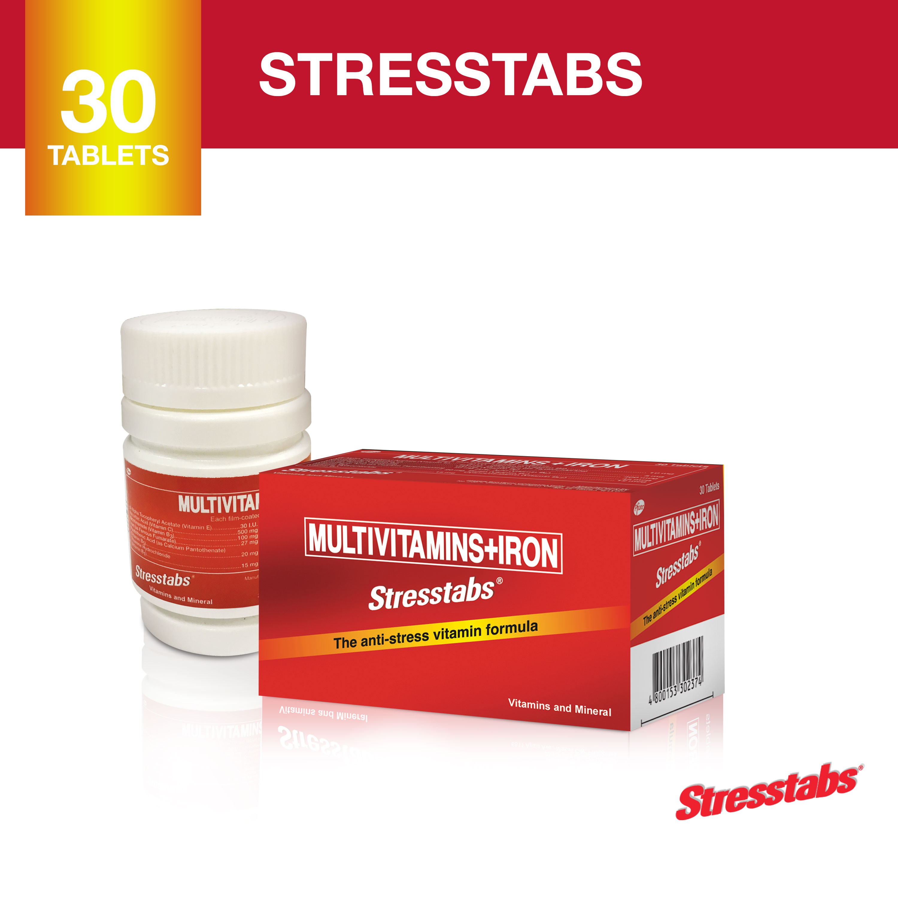 Stresstabs Bottle Of 30 Tablets - Skin Repairings & Immunity Building ...