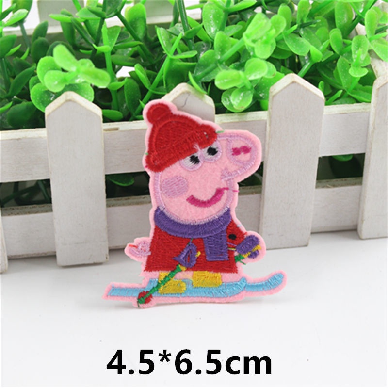 Patches for Clothes Embroidered Peppa Pig Peppa Pig Cloth Sticker Children Cartoon Embroidery Patch Size Patch Clothes P