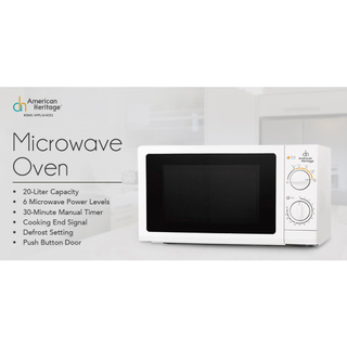 American Heritage 20L Manual Microwave Oven with Defrost Setting AHMO