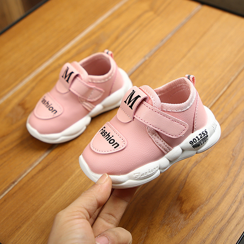 pink baby walking shoes