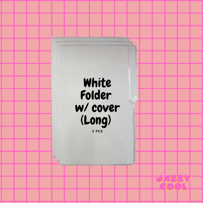 Long white folder with plastic cover/Jacket ( 5pcs, 10 pcs) Shopee