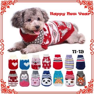 XS-2XL Dog pet clothes Happy New Year Dog Clothes Decorations 2022 Puppy Pet Cat Clothing Costume Cute Cartoon Cute Cartoon T-Shirt Dog Cat Sweater Clothing Winter Turtleneck Knitted Pet Cat Puppy Clothes Costume for Small Dogs Cats Chihuahua Outfit Vest