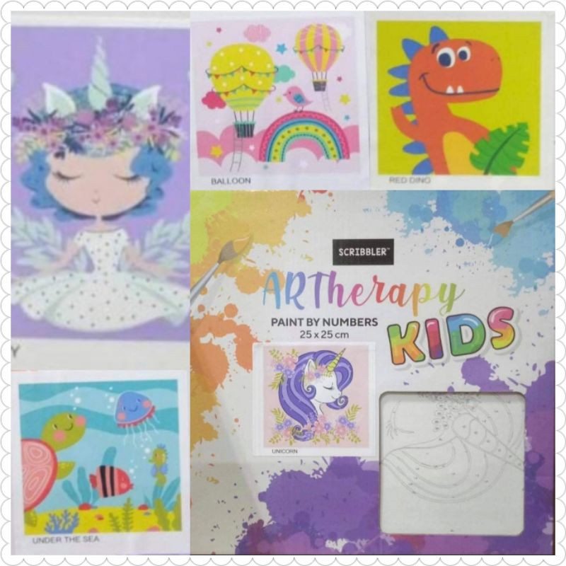 ART THERAPY KIDS Framed Paint by Numbers 25x25cm Shopee Philippines
