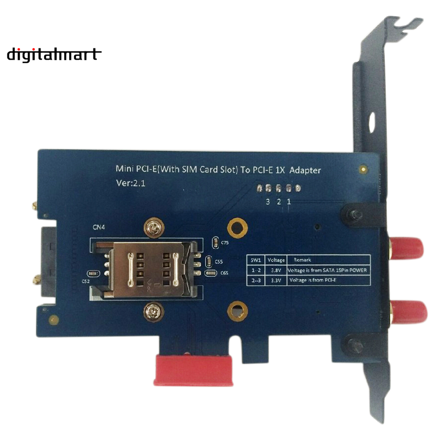 Ready Stock Mini Pci E Pci Express To Pci E 1x Adapter With Sim Card Slot For 3g 4g Lte And Wifi Shopee Philippines