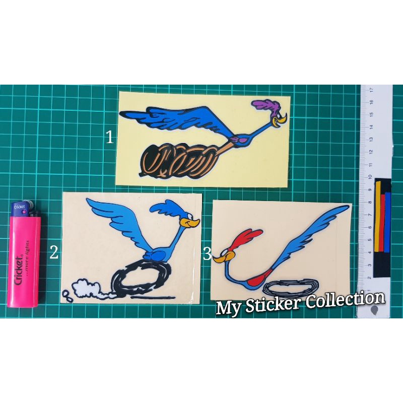 Road Runners Designs Sticker Cutting Overlapping Reflective roadrunner