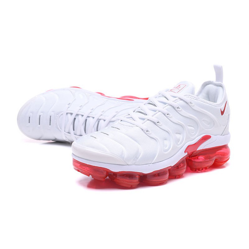 white and red vapormax plus