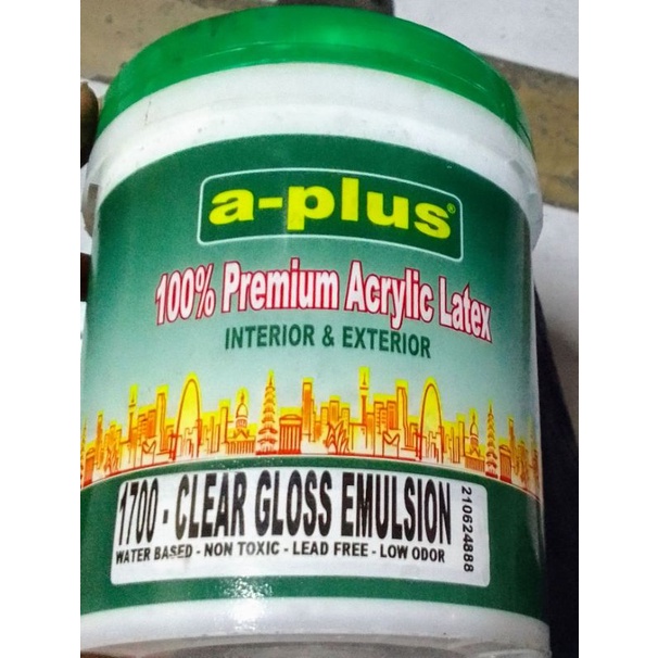 ACRYLIC EMULSION CLEAR GLOSS APLUS/APLUS 1LITER WATERBASED, NON TOXIC