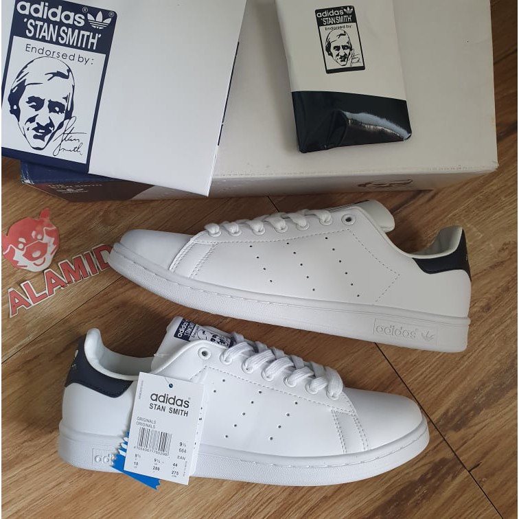 Adidas Stan Smith White Navy Unisex | Shopee Philippines