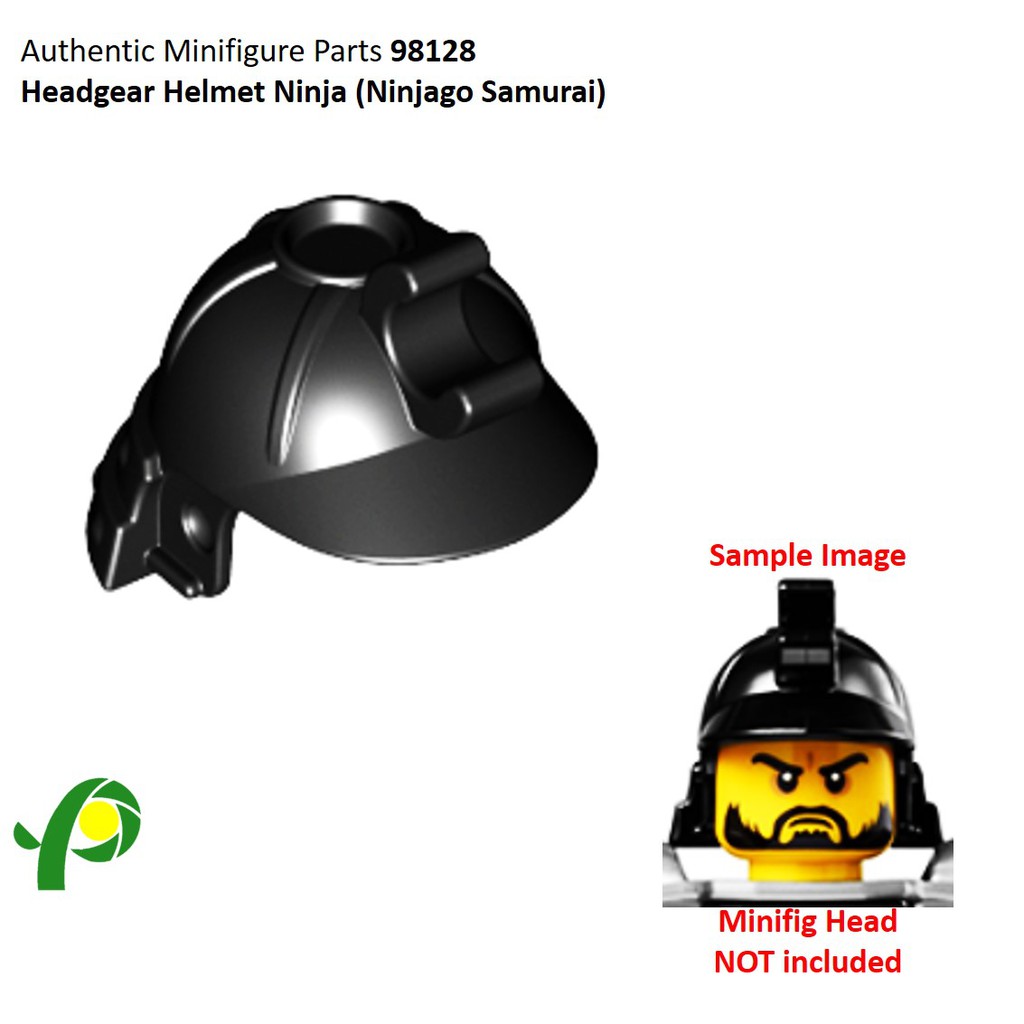 Black 1 X Lego 98128  Minifigure Headgear Helmet Ninja Ninjago Samurai 