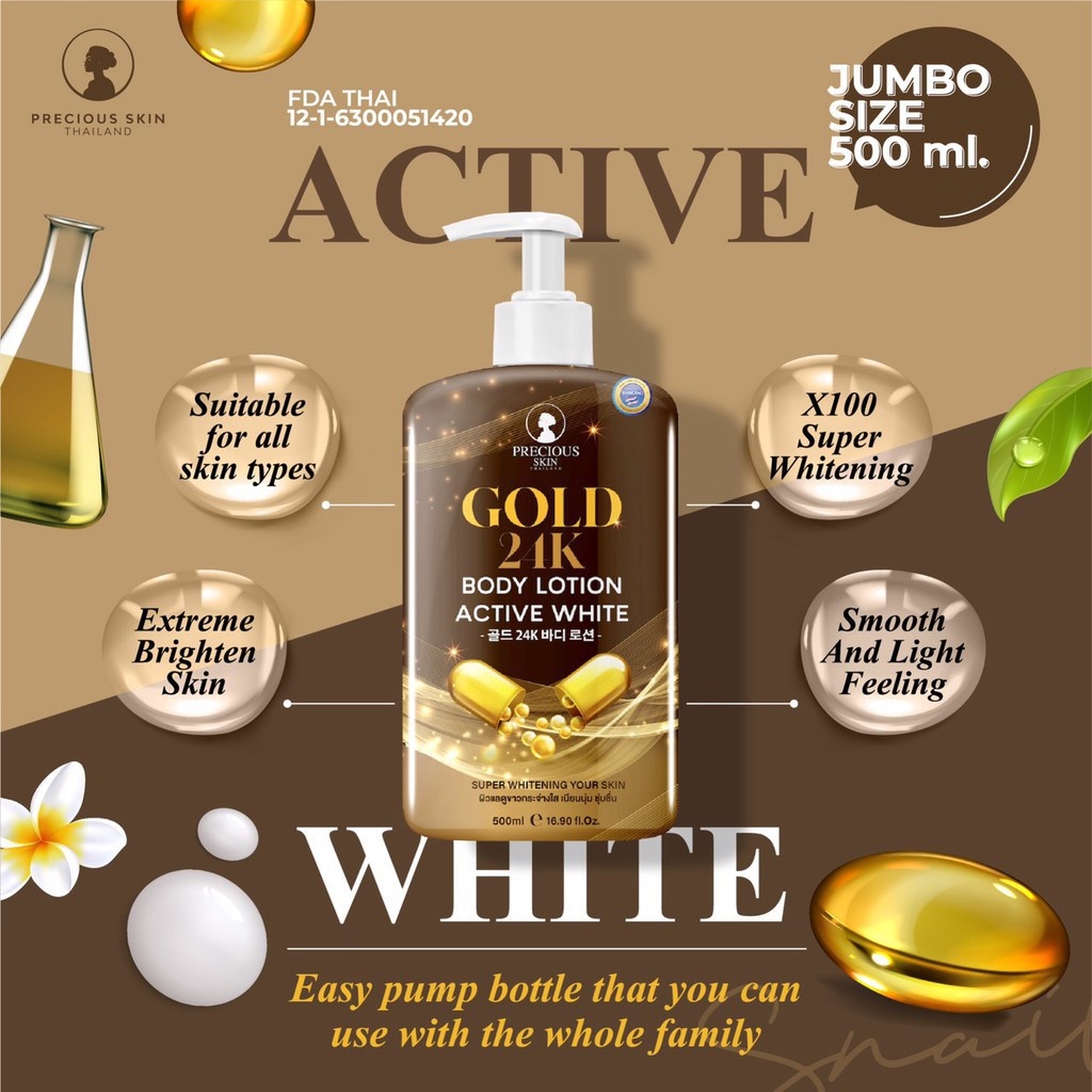 PRECIOUS SKIN Gold 24K Body lotion Active White Shopee Philippines