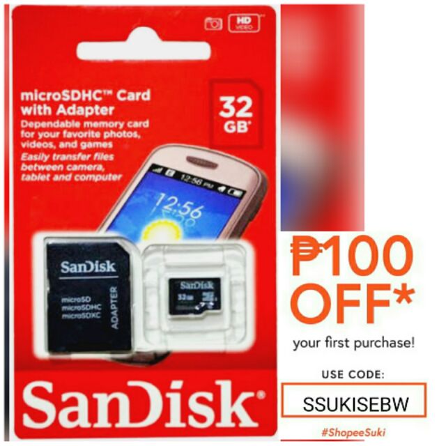 Wholesale Sandisk 32gb Class 10 Micro Sd Card Shopee Philippines