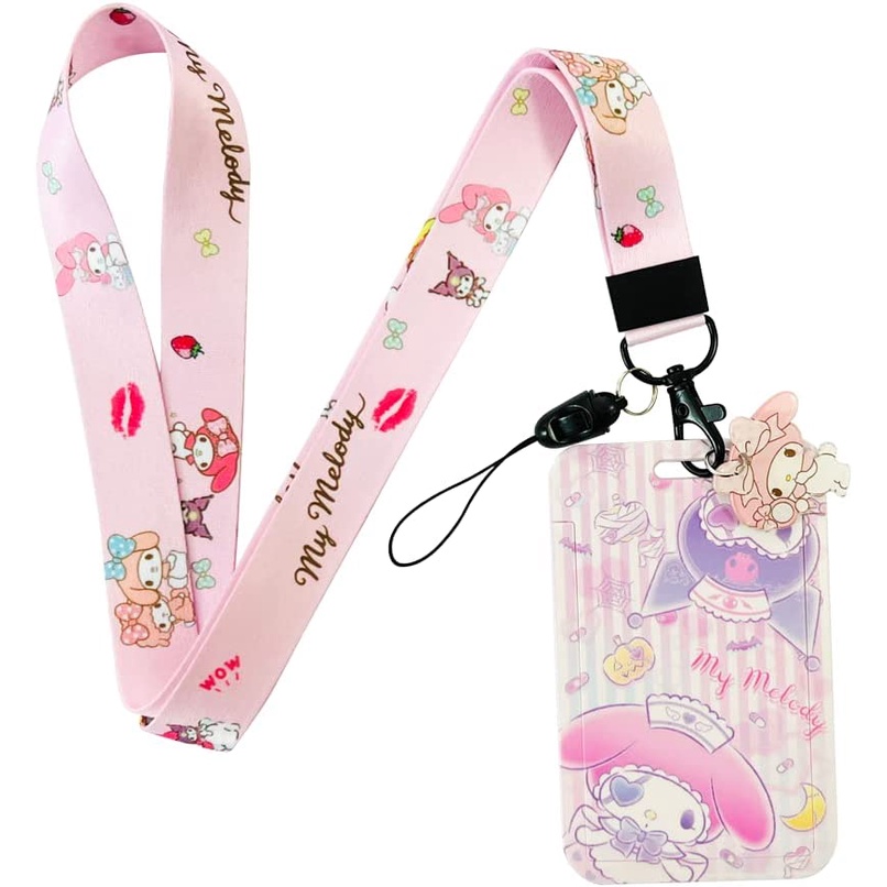 My Melody Lanyard for Keys,My Melody Lanyard with Cute ID Card Holder ...