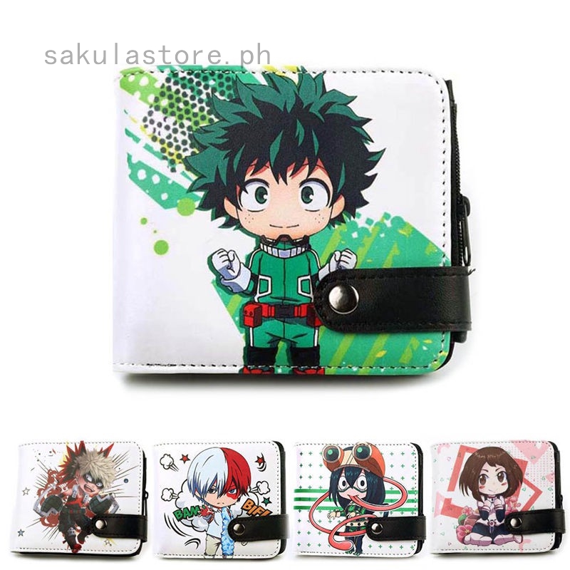 cute anime wallet pokemon / naruto my hero zipper wallet