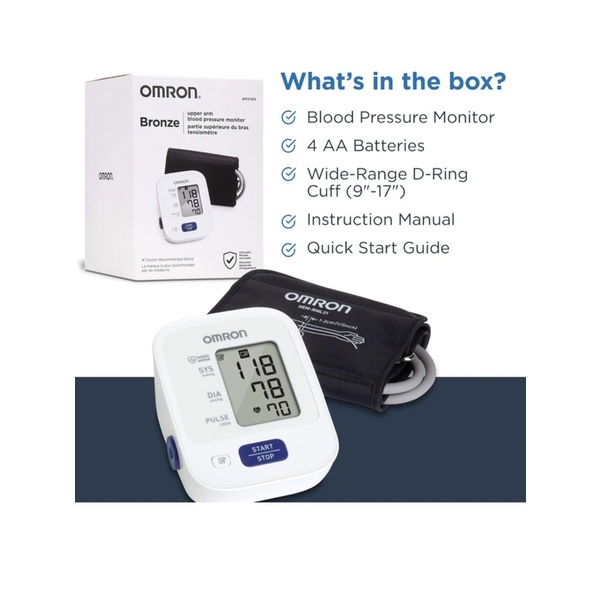 OMRON Bronze BP5100 Blood Pressure Monitor Upper Arm Cuff Digital Blood