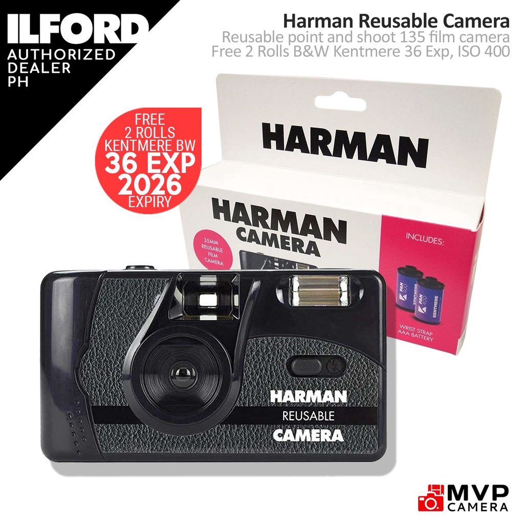 ILFORD HARMAN Reusable Point and Shoot Film Camera 35mm 135 format MVP