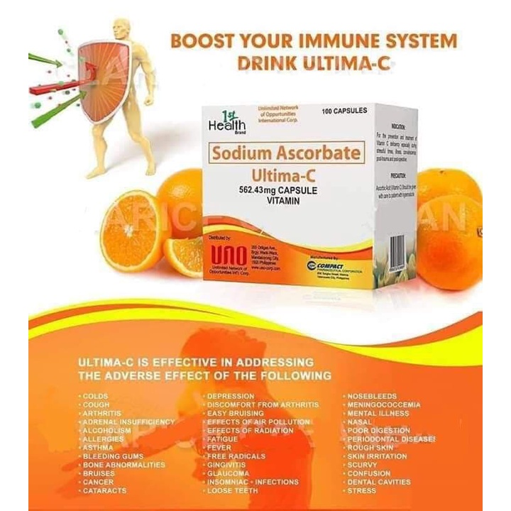 ﹉Vitamins na pampataba, for kids and adult, ULTIMA C 20 capsules, pampagana kumain, ORIGINAL sodium #3
