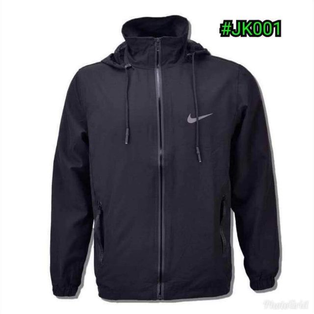 nike windbreaker black and grey