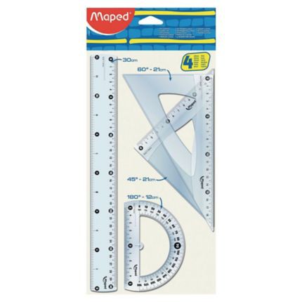 Maped Pulse Ruler, Protractor, and Triangle Set | School Supplies ...