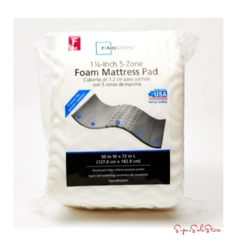 Mainstays 5 Zone Foam Mattress Pad Full Size with Stain Shopee