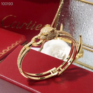 Cartier style 叨 ring leopard diamond bracelet. Bracelet inner circumference 17CM #2