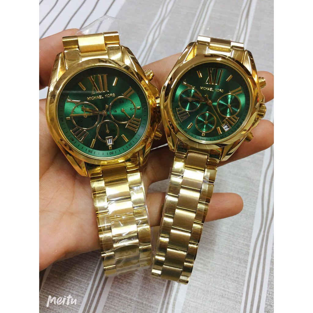 Pawnable MK Bradshaw GOLD GREEN metal Strap Michael Kors | Shopee  Philippines