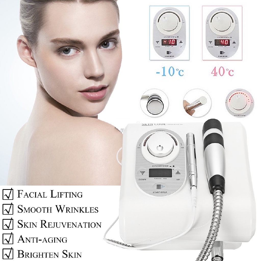 Cryo Heating Therapy Skin cool Electroporation Needle Free Mesotherapy Machine Hot Cold Hammer Facial Anti Aging Beauty Device