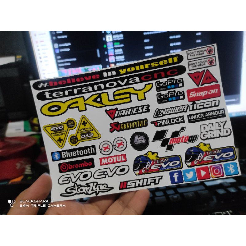 EVO Decal Visor Helmet Sticker pack. Shopee Philippines