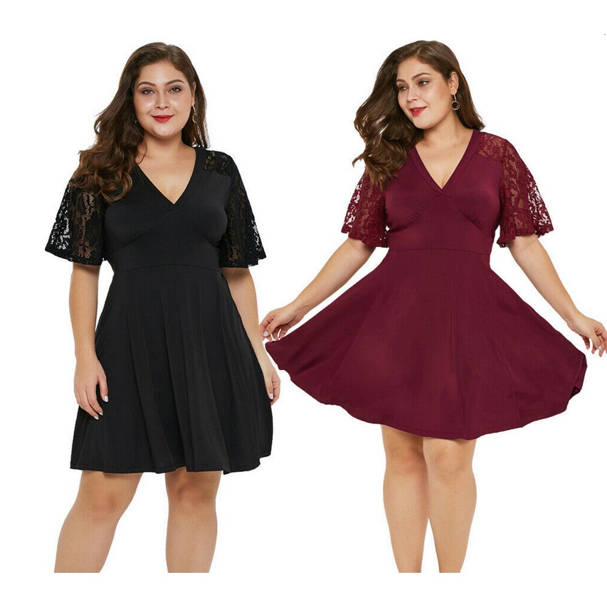 short sleeve swing dress plus size