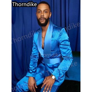 FreeShipCOD!◇△Thorndike Customized Fashion Men's Silver Suit Four Seasons Prom Dress Two-Piece Suit #4